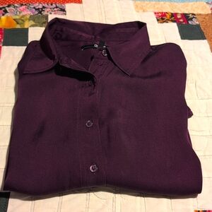 Quince Washable Stretch Silk Blouse in M